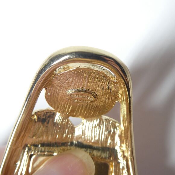 Kenneth Lane Hinged Cuff Bracelet Vintage Goldtone Coral Pink Bubble Chunky - Picture 10 of 15